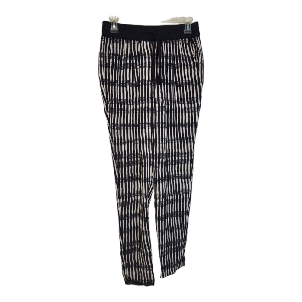 A.L.C. Silk Pants Lightweight Abstract Stripe Blue White Size XS
